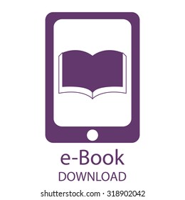 Transparent background with an e-book icon. Vector illustration