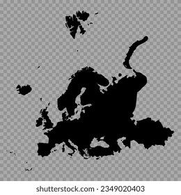 Mapa de fondo transparente Europa simple, se puede utilizar para diseños de negocios, presentaciones o cualquier diseño adecuado.