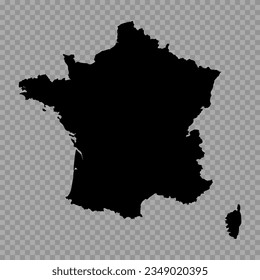 Transparent Background France Simple map, can be used for business designs, presentation designs or any suitable designs.