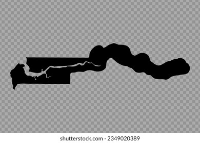 Transparent Background Gambia Simple map, can be used for business designs, presentation designs or any suitable designs.