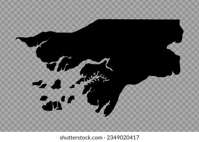 Transparente Fondo Guinea Bissau Mapa simple, se puede usar para diseños de negocios, diseños de presentaciones o cualquier diseño adecuado.