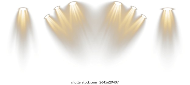 Fundo transparente mantém a base do pódio 3D em camadas. A grade de holofote brilha a partir da montagem oculta no teto. A iluminação suave simula a zona de iluminação de estilo de teatro. Reflexões criar estúdio elegante