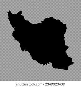 Transparent Background Iran Simple map, can be used for business designs, presentation designs or any suitable designs.