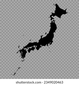 Transparent Background Japan Simple map, can be used for business designs, presentation designs or any suitable designs.