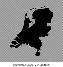 Transparent Background Netherlands Simple map, can be used for business designs, presentation designs or any suitable designs.