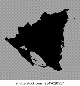 Transparent Background Nicaragua Simple map, can be used for business designs, presentation designs or any suitable designs.