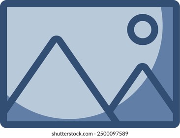 transparent background photo image vector icon. replaceable blue color design