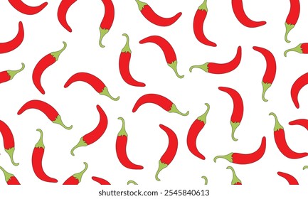 Fundo transparente com padrão repetido de pimentão vermelho. Os pimentos são dispostos de forma aleatória, com alguns deles apontando para cima e outros para baixo.