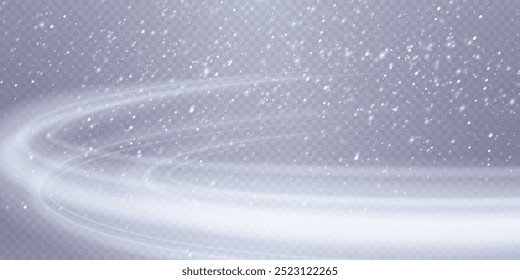 Transparent Background with Snowflakes: Winter Snowfall and Various Snowflake Shapes