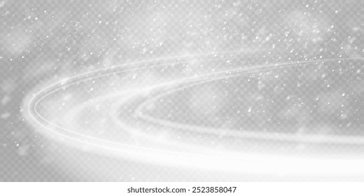 Transparent Background with Snowflakes: Winter Snowfall and Various Snowflake Shapes