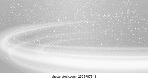 Transparent Background with Snowflakes: Winter Snowfall and Various Snowflake Shapes