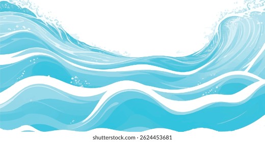 Transparent background with a soft green and blue abstract watercolor texture mimicking ocean waves, ideal for water wave and ocean-themed graphic designs, banners, and creative projects.
