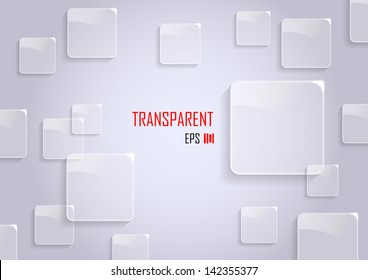 Transparent background template with glossy icons