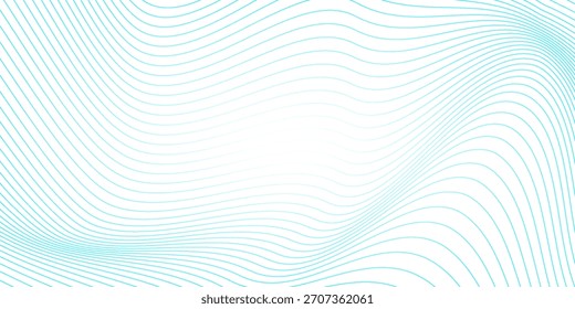 Transparent background with thin wavy pale blue lines. Modern subtle pattern, vector illustration.