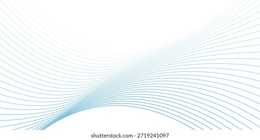 Fondo transparente con delgadas líneas onduladas de color azul pálido. Moderno patrón sutil, Ilustración vectorial.