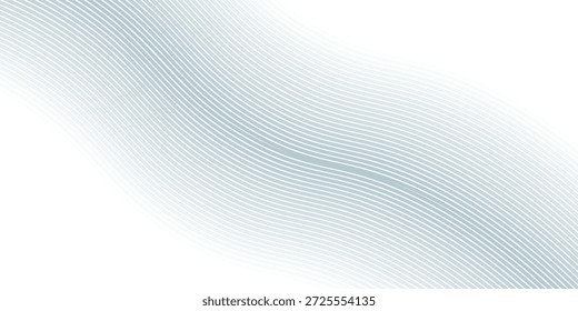 Fondo transparente con delgadas líneas onduladas de color azul pálido. Moderno patrón sutil, Ilustración vectorial.