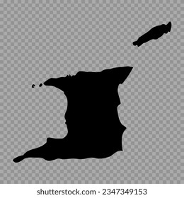 Transparent Background Trinidad and Tobago Simple map, can be used for business designs, presentation designs or any suitable designs.