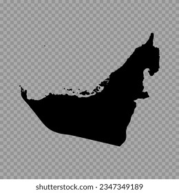 Transparent Background United Arab Emirates Simple map, can be used for business designs, presentation designs or any suitable designs.