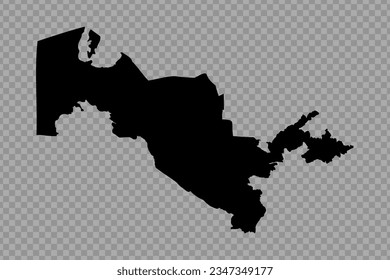 Transparent Background Uzbekistan Simple map, can be used for business designs, presentation designs or any suitable designs.