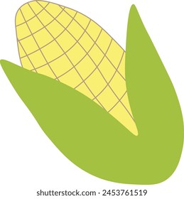 Transparent Background, vector Cartoon Corn,