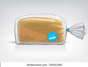 Transparent bag for new design bread package. Sketch style