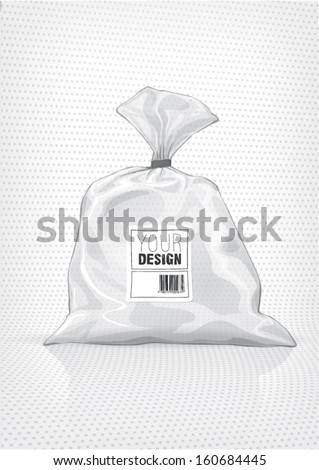 Transparent bag. Sketch style