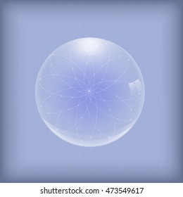 Transparent ball. Molecule.