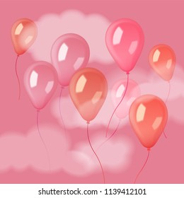 Transparent balloons floating in the sky.