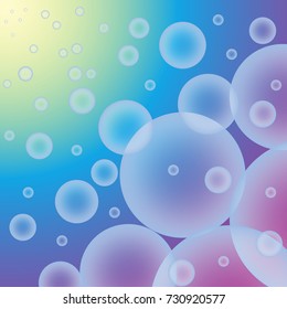 Transparent balls on a colored background. Vector illustration.