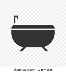 Transparent bathtub icon png, vector illustration of an bathtub icon in dark color and transparent background(png)