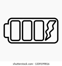 Transparent Battery Charging Design Icon. Vector icon.
