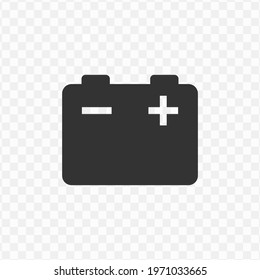 Transparent battery icon png, vector illustration of an battery icon in dark color and transparent background(png)