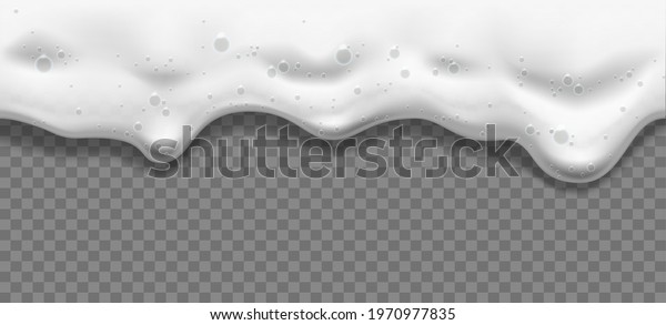 Transparent beer foam. Drink beers foamed\
background, liquid white foaming vector texture, sea beach or\
laundry foamy\
texture