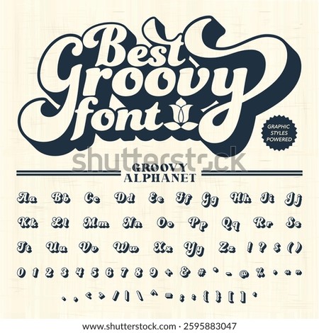 Transparent Best groovy retro bold Font alphabet vector file
