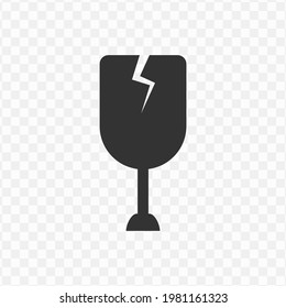 Transparent beware broken icon png, vector illustration of beware broken in dark color and transparent background(png).