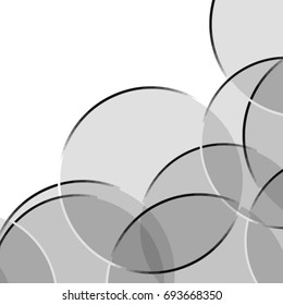 Transparent big grey bubbles on white background, vector illustration