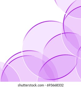 Transparent big violet bubbles on white background, vector illustration