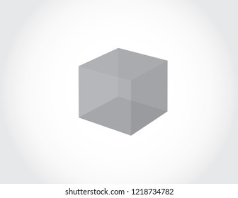 A transparent black cube on white background for icon vector illustration