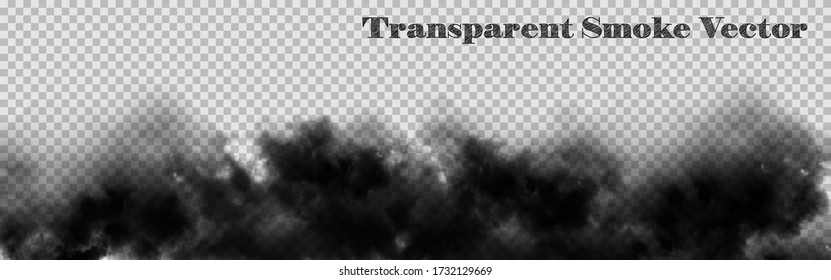 Transparent a Black Smoke Panorama. Vector illustration