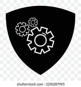 transparent black system gear icon design for design element
