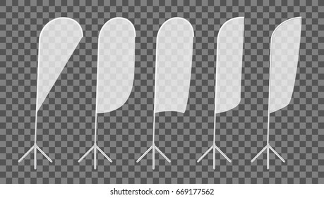 Transparent Blank Expo Banner Flags Template. EPS10 Vector