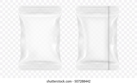 Transparent Blank Foil Food Packing. EPS10 Vector