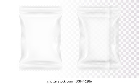 Transparent Blank Foil Food Packing. EPS10 Vector