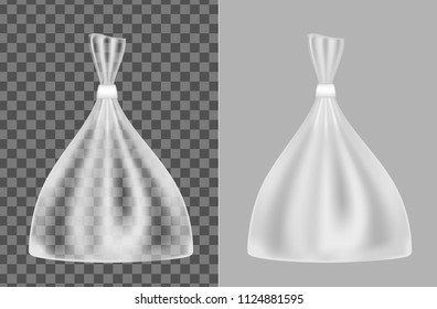 Transparent blank foil or paper packaging. Sachet for bread, coffee, sweets, cookies and gift.