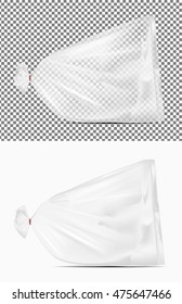Transparent blank foil or paper packaging. Sachet for bread, coffee, sweets, cookies and gift.
