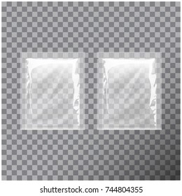 Transparente Blank-Vorlage Packaging Foil. Lebensmittelverpackungen oder Nasswischungen für Ihr Design