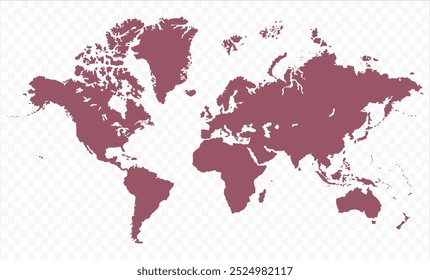 Un mapa del mundo en blanco transparente-04, siluetas mapa del mundo, mapa del mundo moderno gráfico, países Siluetas Ilustraciones de stock, Vectores