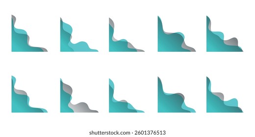 Transparent Blob Corner Set Illustration
