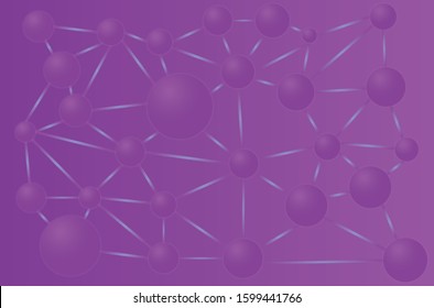 Transparent blue abstract molecule model over blurred blue molecule background. Concept of science, chemistry, medicine and microscopic research.
