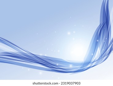 Transparent blue abstract wave background